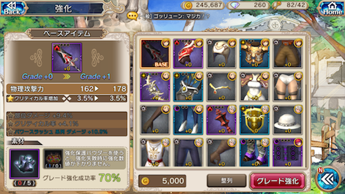 グレード強化